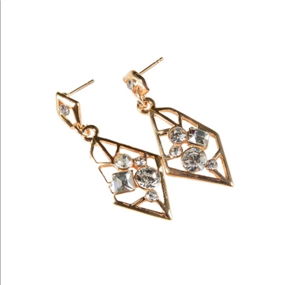Jewelry - ⭐️ Free!! Crystal Geo Shape Drop Earrings